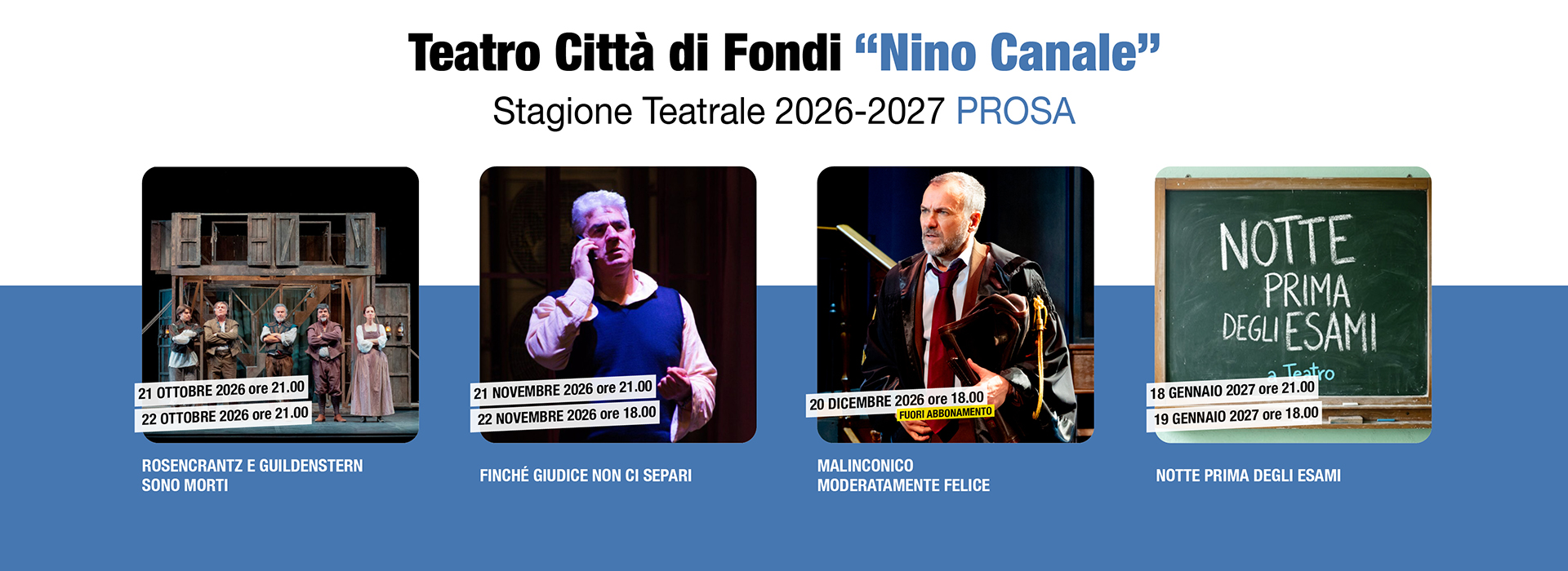 Prosa - Teatro Città di Fondi "Nino Canale" - Stagione 2026-2027