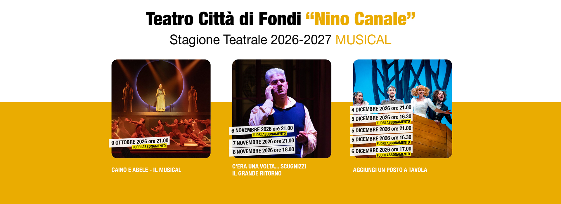 Musical - Teatro Città di Fondi "Nino Canale" - Stagione 2026-2027